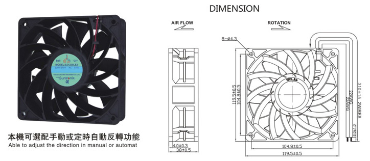 臺灣三巨SJ1238LE6-AEC軸流風(fēng)機